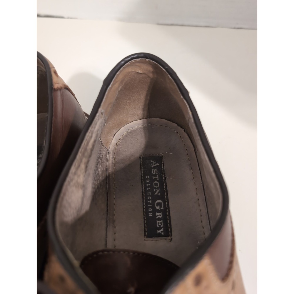 Ashton Grey Collection Banks Two-tone Lace Up Dress Shoes Men's Sz 10 - Picture 9 of 12